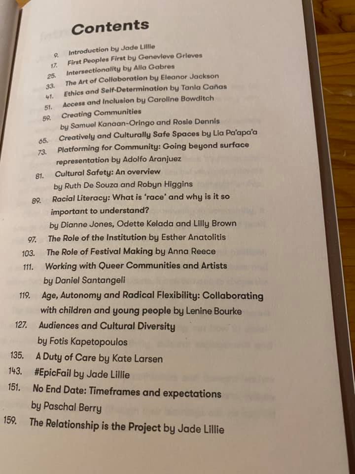 Table of contents from the book The Relationship is the Project 